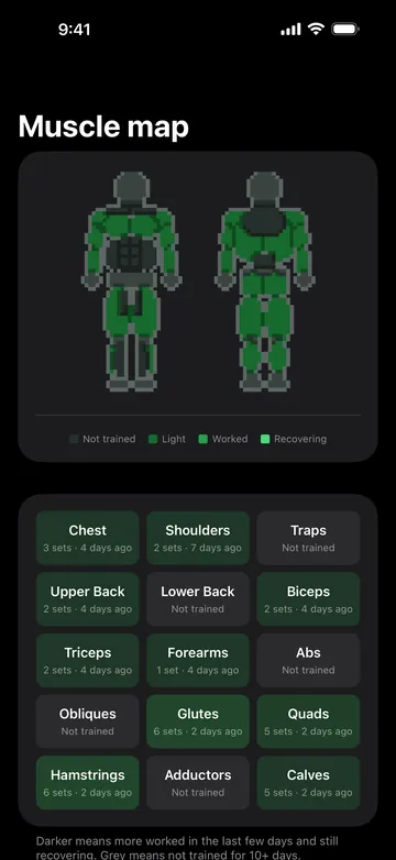 Platesmith Muscle map screen